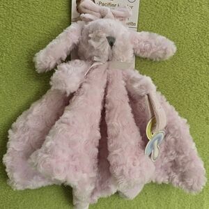 NWT MINT 9M+ Pink Bunny Rabbit SECURITY BLANKET Lovey NUNU Cozy Cuddle TOY (Q1)